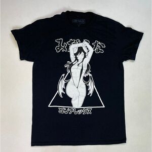 Lewd Complex Succubae Sexy Anime Girl Graphic T-shirt Women Small Black